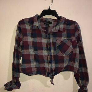 Forever 21 Cropped Plaid Top